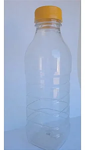 10 Garrafas 1 Litro Pet Quadrada Transparente