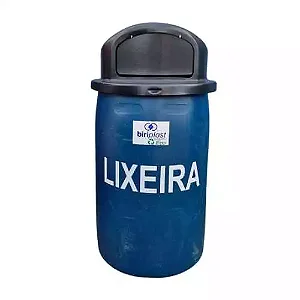Lixeira 200 litros Bombona C/ Tampa Tipo Vai e Vem