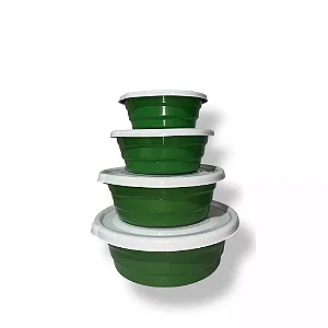 Bacia Pote Com tampa Multiuso Kit com 4 Unidades