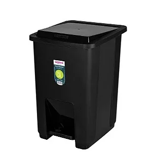 Lixeira Com Pedal 15 Litros Plástico Multiuso Sanremo Preto
