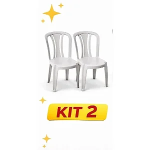 Kit 02 Cadeiras Plásticas Pretas Reforçadas | Empilháveis | Ideal para Casa, Festa e Comércio ATÉ 182KG