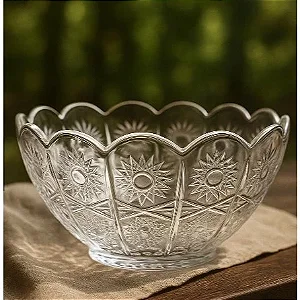 Bowl de Vidro Lapidado 1,7 Litros – Elegante e Resistente