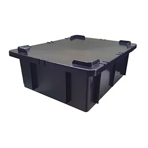kit 2 Caixa Plástica Com Tampa de 15 Litros preta
