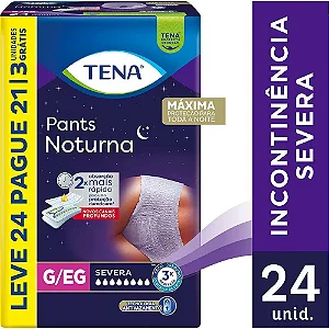 Fralda TENA Pants Noturna P/M com 24 Unidades