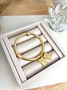Bracelete Escapulário Dourado