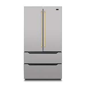 Refrigerador French Door Inox Tecno Vintage TR65 FXDC V2 636L 220V - Sistema Fresh Cooling, Super Freezer -22°C, IceMaker Automático, Compressor Inverter