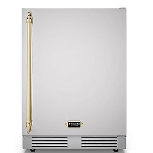 Freezer Tecno Vintage TR10FZDAV2 100L Inox - Baixo Ruído, LEDs 3 Cores, Sistema Autorestart, Painel Touch, Gavetas Cromadas