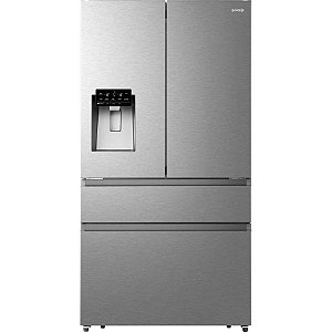 Refrigerador French Door ConvertZone Gorenje Inox 4 Portas - Compartimento Ajustável, NoFrost Plus, Inverter, FastFreeze, SuperCool, Iluminação LED, Classe T