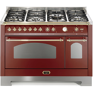 Fogão Embutível Lofra Dolcevita RRD126MFT+E2 Design Vintage 120cm - Duplo Forno com Churrasqueira, 7 Queimadores Profissionais, Segurança Gas-Stop, Sistema Easy-Clean