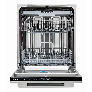Lava-Louças 15 Serviços Evol Inox - 8 Programas, Silenciosa 49dB, Alta Temp. 74ºC, Cesto Ajustável e Função Extra Seco, Medidas 59,8x55,0x81,5cm