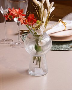 Vaso Decorativo Lines em Vidro 17cm x 11cm Wolff