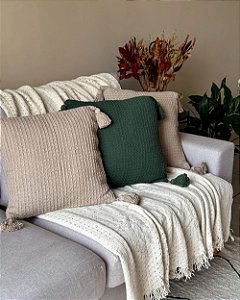 Manta para Sofá em Crochê 2,40m x 2,60m Decorativa