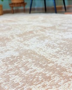 Tapete Carrara Bege com Cru 0,95m x 2,50m 100% Algodão