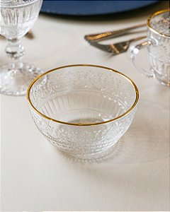 Conjunto 4 Bowls Mauve com Fio de Ouro 12,5cm Cristal Wolff