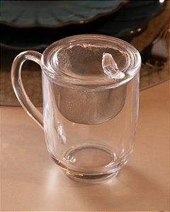 Caneca com Tampa e Filtro Bird 350ml em Cristal Wolff
