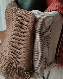 Xale Premium Bordado Terracota 140x140cm 100% Algodão