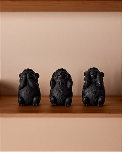 Kit Esculturas Ouriços em Cimento com 3 Peças Decorativas