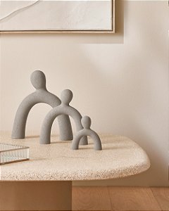 Kit Esculturas Decorativas em Polirresina com 3 Peças