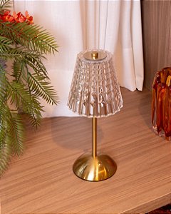 Luminária de Mesa Leumina Dourada com LED 3 Tons USB Lyor