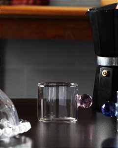 Conjunto Xícaras de Café com Alça Esfera Rosa 95ml - 5 peças Wolff