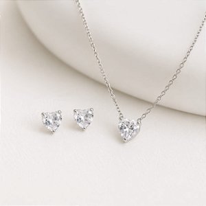 Conjunto Milari Coração Zircônia