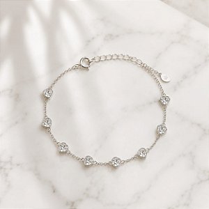 Pulseira Milari Coração Zircônia Prata