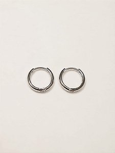 Par Brinco Argola Pequena Prateado Unissex