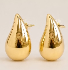 Brinco Feminino Gota Dourado 2,5 cm Elegante