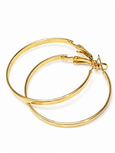 Par Brinco Argola Média Dourada 5 cm Folheado