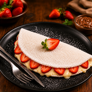 Tapioca Sensação de Morango (Morango + Leite Condensado)
