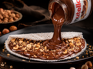 Tapioca Nutella Crocante com Castanhas