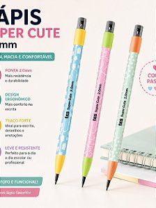 Lapiseira 2.0mm com Apontador Tris - Super Cute - BLISTER COM 2 UNIDADES