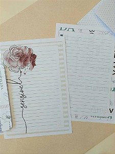 Papéis de Carta Coleção SOU RARA com Envelope 04 unidades | Sensível