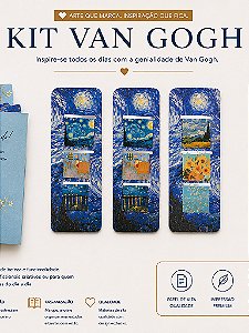 KIT VAN GOGH : 3 MARCADORES MAGNÉTICOS E 8 POST-IT + 1 CAIXINHA DE CARTÃO DE AGRADECIMENTO