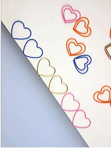 10 Peças Clipe de Papel  Cores Aleatórias em Forma de Coração
