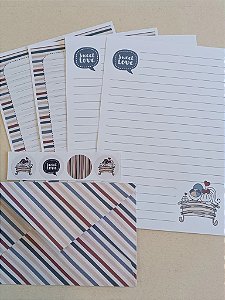 Papéis de Carta Coleção NAMORADOS com Adesivo 04 unidades | SWEET LOVE