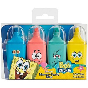MARCA TEXTO MINI - BOB ESPONJA- 4 CORES