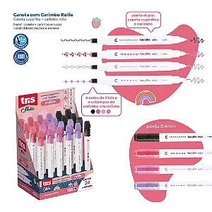 CANETA SUPERFINA+CARIM TRIS ROLLIE - CORES DIVERSAS