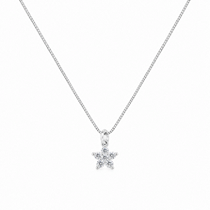 Colar Flor Cravejada em Prata 925