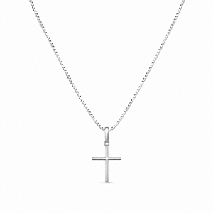 Colar Cruz Lisa em Prata 925