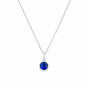 COLAR COM PINGENTE REDONDO AZUL