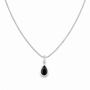Colar Gota Ônix em Prata 925