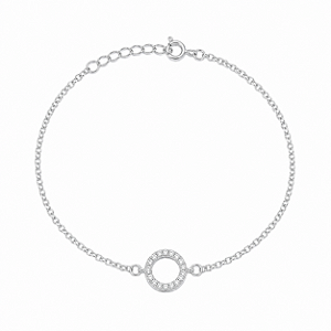 Pulseira Círculo Cravejado em Prata 925