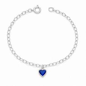 Pulseira Coração Azul em Prata 925
