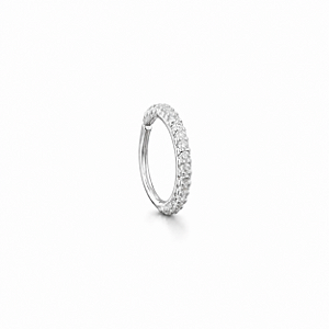 Piercing de Nariz Argola Cravejada com Zircônias em Prata 925