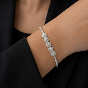 Pulseira Riviera Cravejada em Prata 925