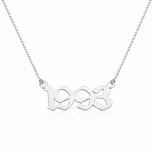 Colar Personalizado com Ano em Prata 925
