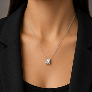Colar Ponto de Luz Moissanite Prata 925 com Ródio