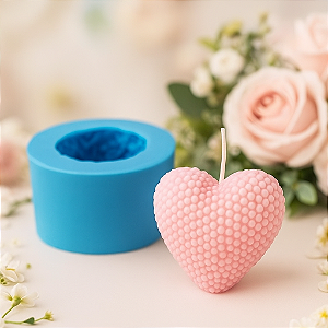 MOLDE DE SILICONE CORAÇÃO BOLINHA