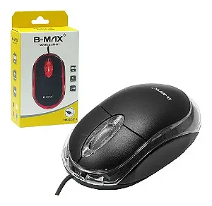 Mouse Óptico USB com Fio B-Max BM-611 Preto para Notebook e PC